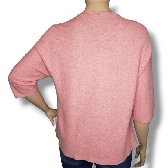 Pure Jill Silk Wool Blend Sweater Womens Medium Pink V Neck Pullover - Picture 5 of 8